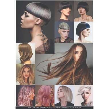 POSTER SALON MODEL BARU DEKORASI DINDING MODEL RAMBUT KECANTIKAN SALON 4 BESAR