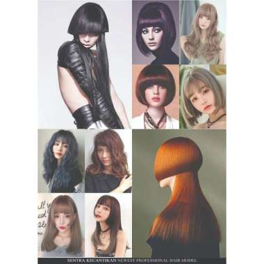 POSTER SALON MODEL BARU DEKORASI DINDING MODEL RAMBUT KECANTIKAN SALON 6 BESAR