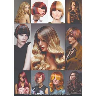 POSTER SALON MODEL BARU DEKORASI DINDING MODEL RAMBUT KECANTIKAN SALON 9 BESAR