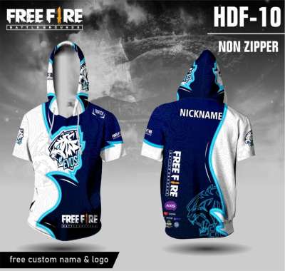 Jersey hoodie free fire baju ff evos kaos game BIRU XL