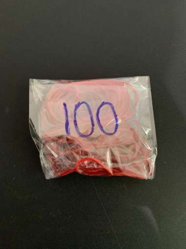 KARET GELANG KECIL merah isi 100