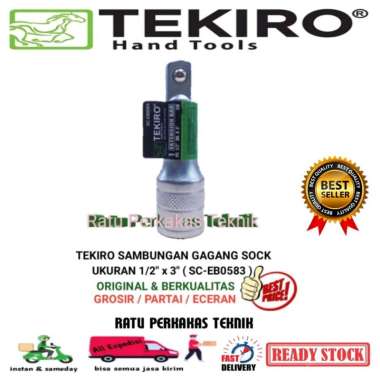 TEKIRO SAMBUNGAN KUNCI SOK 1/2 inch x 3 " GAGANG SOCK SHOCK EXTENTION BAR SC-EB0583 ORIGINAL PROMO