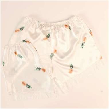 You've (YouHave) Celana Pendek Satin Celana Rumah Wanita Santai Casual Shorts Short Pants White Nana