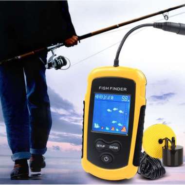 Portable Fishfinder 100m Fish Finder Alat Pelacak Ikan Sonar Praktis