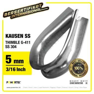 Thimble Wire Rope Kausen Sling SS 304 5mm - 3-16" POWERTEC