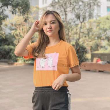 ELLIPSESINC Kaos Wanita Lengan Pendek Kudanil L Mustard