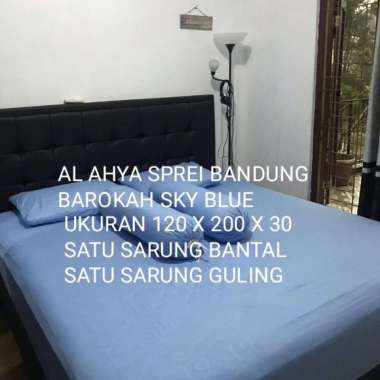 SPREI SET SINGLE POLOS EMBOS 120 x 200 x 30 1btl+1glg - BAROKAH 29 WARNA Sky Blue
