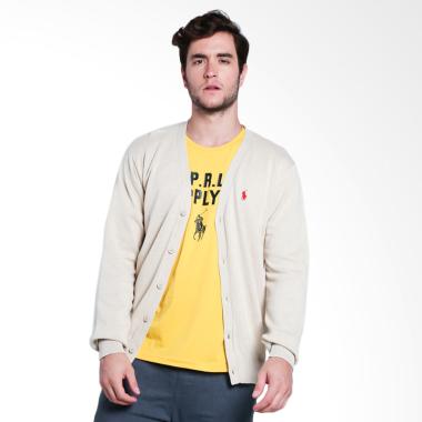 POLO RALPH LAUREN Cutton Knite V-Ne ... gan - Cream [X681GUE0202]