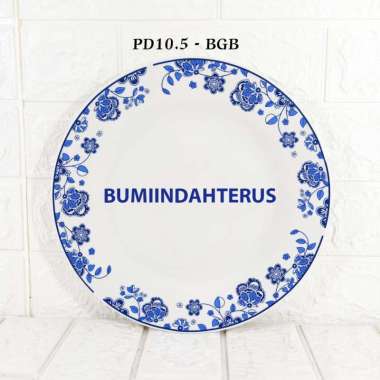 Piring Ceper Keramik 10.5Inch Motif Bunga By Bit Ceramics / Piring Keramik (PD10.5) - 6Pcs BGB/BUNGA
