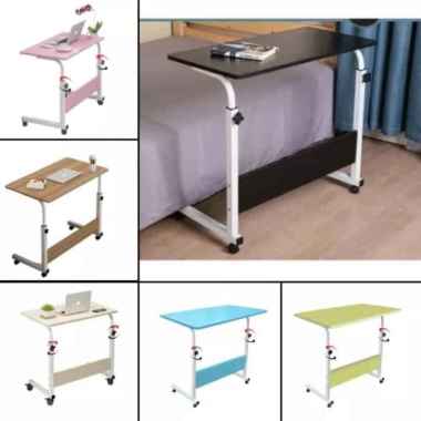 Meja Roda Lipat Portable Adjustable Meja Laptop Roda Tempat Tidur