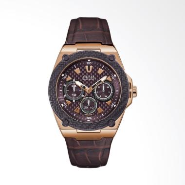 GUESS W1058G2 Jam Tangan Pria - Brown Rose Gold Brown/ Rose Gold