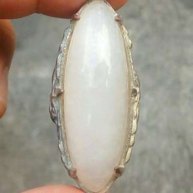 Cincin Batu Akik Pandan Kapas Putih Sisik 10
