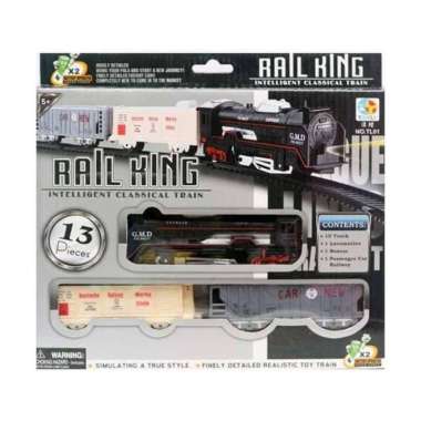 Kereta Api Rail King Hitam 13 pcs - Mainan dan Koleksi Anak