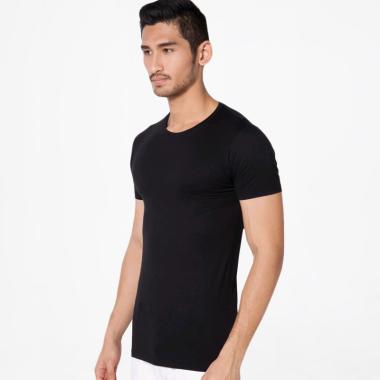VM Polos Spandek Stretch Pendek T-Shirt Pria L Hitam