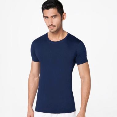 VM Polos Spandek Stretch Pendek T-Shirt Pria L Navy Blue