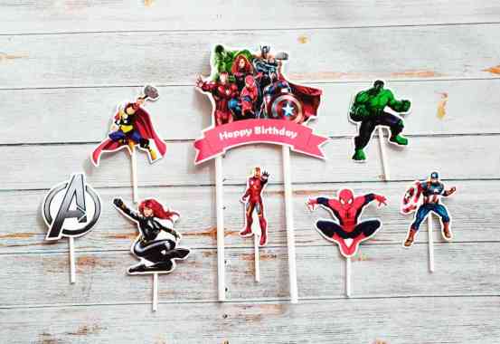 hiasan kue ulang tahun cake topper satu set karakter the avengers AVENGERS