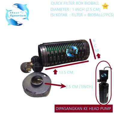 FILTER BOX BIOBALL BUSA HEAD PUMP QUICK FILTER PEMBERSIH DAN PENJERNIH AQUARIUM BIOBALL FILTER BOX