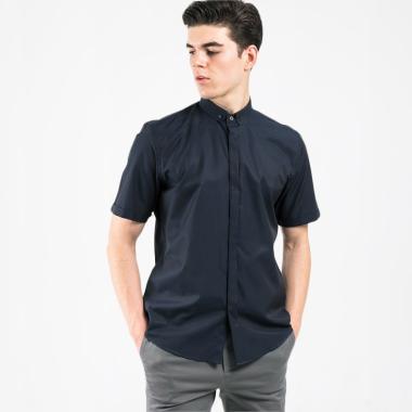 MANLY CVC Mattew Kemeja Lengan Pendek Pria - Blue
