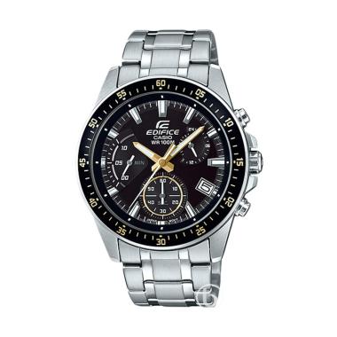 CASIO Edifice Retrograde Chronograph Original Jam Tangan Pria [EFV-540D] Black Gold