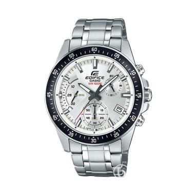 CASIO Edifice Retrograde Chronograph Original Jam Tangan Pria [EFV-540D] Silver White
