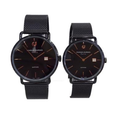 Charles Jourdan Sapphire Jam Tangan Couple [CJ1087-1/3] Black