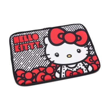 Cooltech Strip Hello Kitty Tas Laptop - Hitam Merah [14 Inch]  Hitam Merah