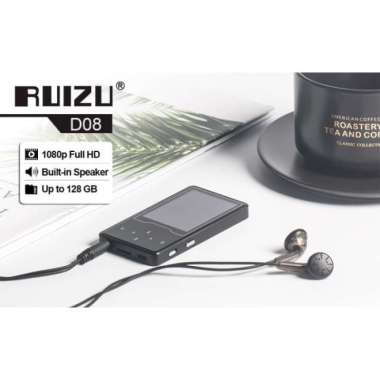 RUIZU D08 FULL METAL 16GB MP3 MP4 Player 1080P SPEAKER DAP X02 ORI Hitam