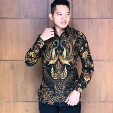 Baju Batik Kemeja Lengan Panjang Pria Batik Ori Solo Katun (Wisma Aji) - M XL
