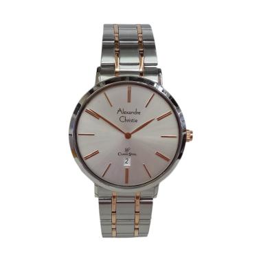 Alexandre Christie Classic Jam Tangan Pria [AC8597MD] Silver-Rose Gold