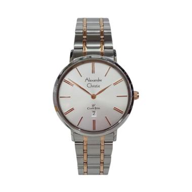 Alexandre Christie AC8597LD Classic Stainless Steel Jam Tangan Wanita Silver-Rose Gold