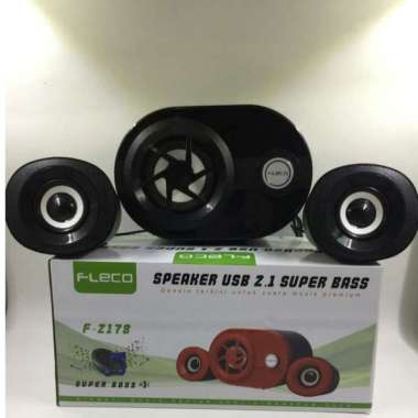 SPEAKER KOMPUTER / LAPTOP / HP FLECO F-2178 SUPER BASS HITAM