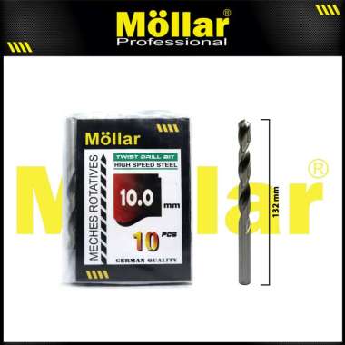 MOLLAR HSS 10 mm Mata Bor Besi Aluminium Kayu Matabor 10mm - Satuan