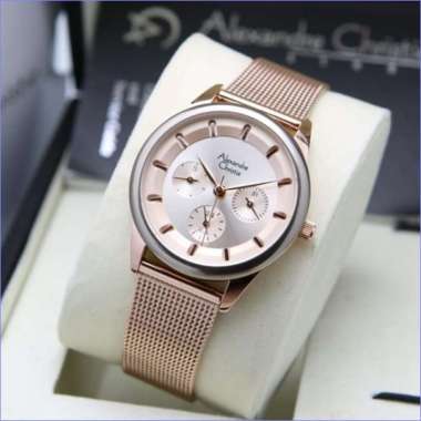 Jam Tangan Wanita Alexandre Christie AC 2936 Rosegold Original