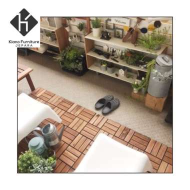 PARKET KAYU JATI ( PAKET HEMAT isi 10pcs ) DECKING TILE / LANTAI KAYU / LANTAI KAYU JATI / UBIN KAYU