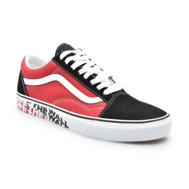 vans red black