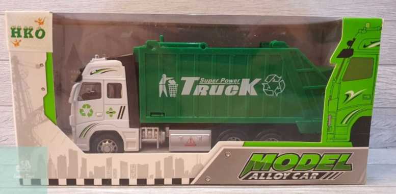 Mainan Diecast Mobil Metal Garbage Truck Truk Sampah Pull Back