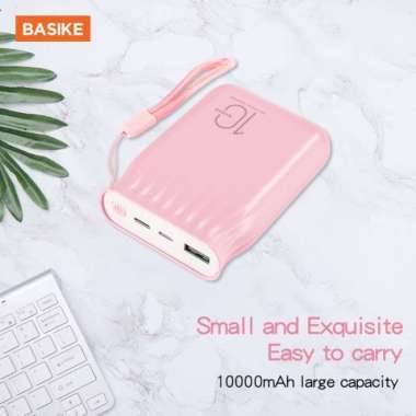 BASIKE 10000mah Powerbank Desain mini Mudah dibawa - Hitam multicolour