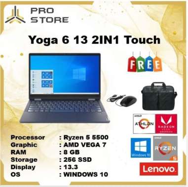 Lenovo Yoga 6 13 2IN1 Touch Ryzen 5 5500 8GB 256ssd Vega7 W10 13.3 - 256SSD