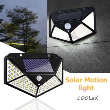 Lampu Taman 100 LED Sensor Gerak Tenaga Surya Solar - Lampu Dinding