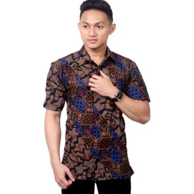 Batik Prass Motif Abri Kemeja Batik Lengan Pendek Pria