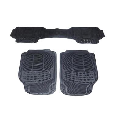 DURABLE Universal PVC Car Mats Karet Mobil for VW Cravelle/Transporter/Tiguan/Combi [3 pcs] Black
