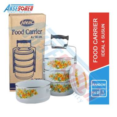 Rantang Makanan 4 Susun KSI [Diameter 14cm] / Rantang Susun 4 / Kotak Makan Susun / Rantang Piknik /