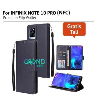 CASE HP FLIP WALLET for INFINIX NOTE 10 PRO (NFC) Premium FLIP CASE Casing hp KULIT FLIP COVER HP PELINDUNG HANDPHONE INFINIX NOTE 10 PRO (NFC) NAVY