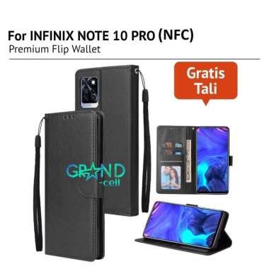 CASE HP FLIP WALLET for INFINIX NOTE 10 PRO (NFC) Premium FLIP CASE Casing hp KULIT FLIP COVER HP PELINDUNG HANDPHONE INFINIX NOTE 10 PRO (NFC) HITAM