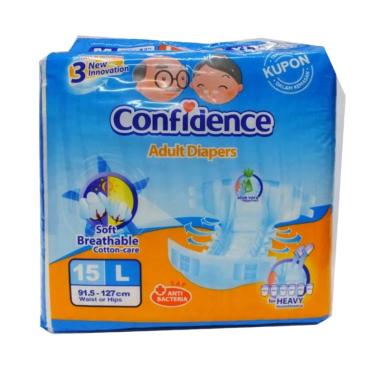 Confidence Adult Premium Diaper Popok Dewasa [Size L/ 15 pcs] -