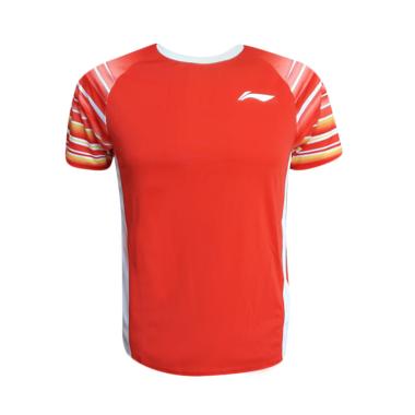 Li-Ning Badminton Sudirman Cup 2019 Jersey Badminton Pria - Red [ATSP326-3] L -