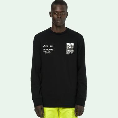 Off White Monalisa Tee L-S T-Shirt Pria - Black S Black