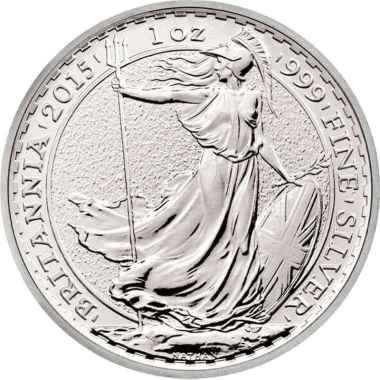 The Royal Mint UK Britannia Silver Coin 1 oz Troy Ounce - Koin Perak 1oz Tahun 2015