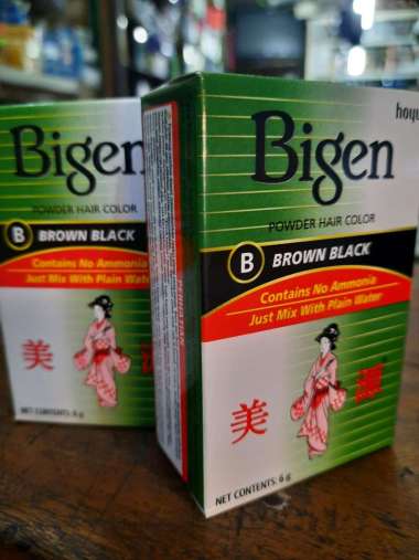 Bigen Powder Hair Dye Cat Rambut - Brown Black