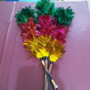 Kemoceng Bulu Ayam Warna Warni Pengebut Pembersih Debu